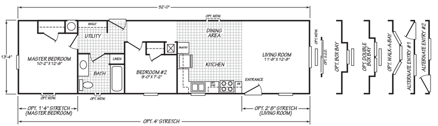 Single Wide Mobile Home Floor Plans - The Home Outlet AZ