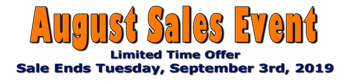 Sale Ends September 3, 2019 Sale Ends Tuesday, September 3rd, 2019