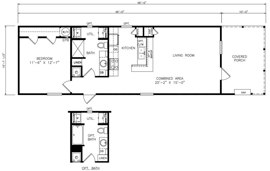 Single Wide Mobile Home Floor Plans - The Home Outlet AZ