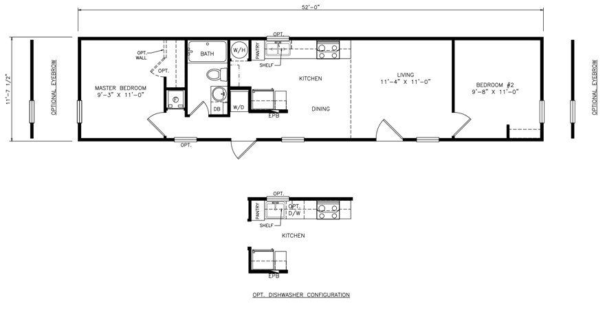 Single Wide Mobile Home Floor Plans - The Home Outlet AZ